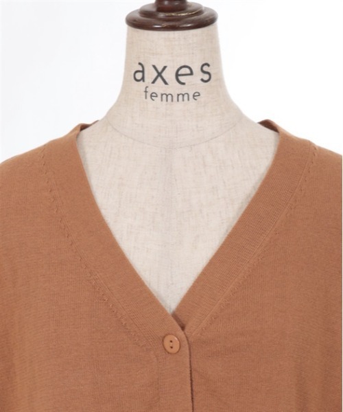 axes femme(アクシーズファム)の「Vネックビッグカーデ(カーディガン/ボレロ・レディース・キャメル/ブラック/グレー・FREE)」の9枚目の写真