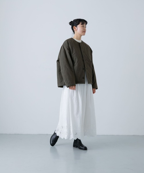 かぐれ（カグレ）の「中綿ノーカラージャケット（ダウン