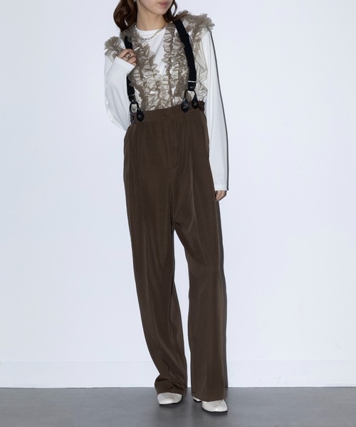 MAISON BREEZE reveur(メゾンブリーズレヴール)の「【MAISON BREEZE reveur】suspenders twill pants サスペンダー付きパンツ TPUツイル XNN(その他パンツ・レディース・ネイビー/グレー/カーキ/ブラック・FREE)」の8枚目の写真