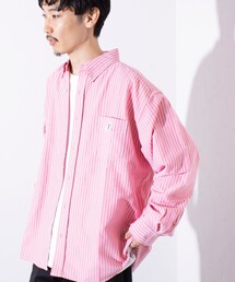 GEVACO | 【GEVACO/ゲバコ】オーバーサイズ ボタンダウンシャツ ワンポイントロゴ (無地/ストライプ)(シャツ/ブラウス)