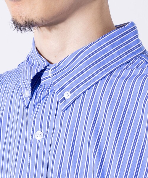 GEVACO（ゲバコ）の「【GEVACO/ゲバコ】オーバーサイズ ボタンダウンシャツ ワンポイントロゴ (無地/ストライプ)（シャツ/ブラウス・メンズ・ベージュ/ブルー系その他4/オフホワイト/ピンク/ブルー系その他3/ブルー系その他2/ラベンダー/ブルー系その他・M/L）」の14枚目の写真