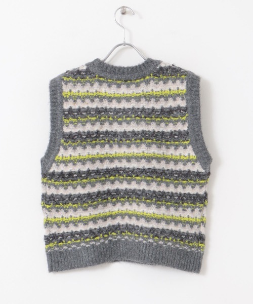 LE GLAZIK（ルグラジック）の「Le GLAZIK　クルーネック総柄ベスト（ベスト・レディース・グレー系その他/ピンク系その他・36）」の10枚目の写真