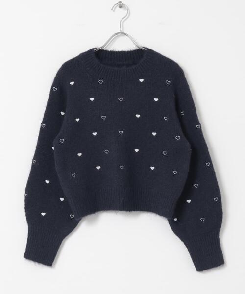 ITEMS URBANRESEARCH（アイテムズ アーバンリサーチ）の「ハートモチーフニットプルオーバー（ニット/セーター・レディース・ベージュ/ネイビー/グレー・FREE）」の8枚目の写真