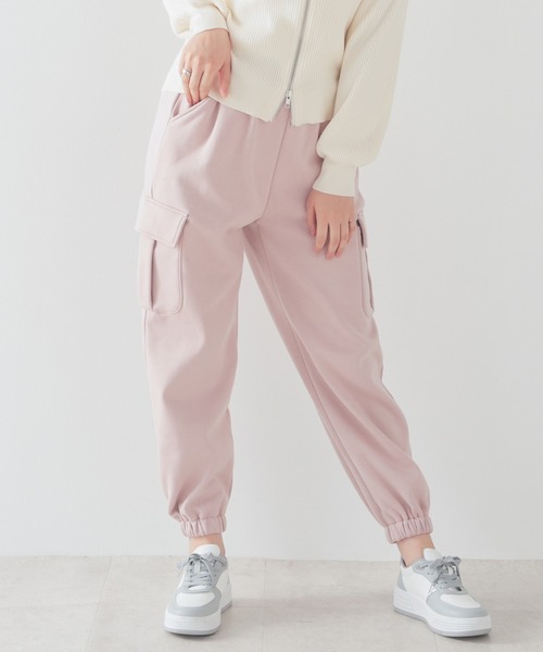 Honeys(ハニーズ)の「【ハニぽか】あったかカーゴパンツ(カーゴパンツ・レディース・ピンク/アイボリー/ブラック/カーキ・SS/S/M/L)」の4枚目の写真