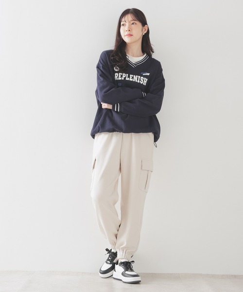 Honeys(ハニーズ)の「【ハニぽか】あったかカーゴパンツ(カーゴパンツ・レディース・ピンク/アイボリー/ブラック/カーキ・SS/S/M/L)」の6枚目の写真