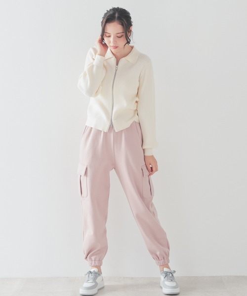 Honeys(ハニーズ)の「【ハニぽか】あったかカーゴパンツ(カーゴパンツ・レディース・ピンク/アイボリー/ブラック/カーキ・SS/S/M/L)」の14枚目の写真