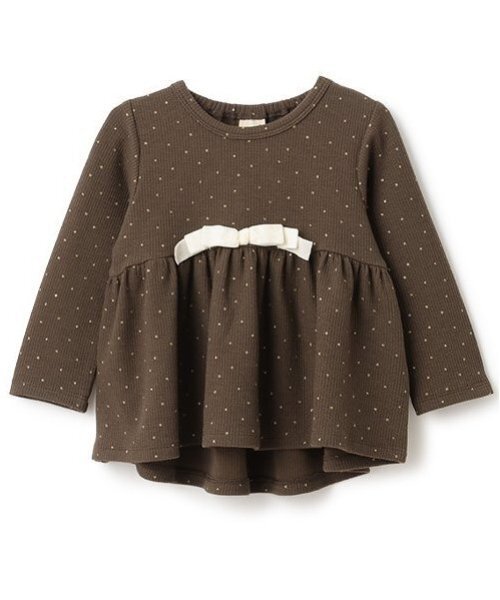 petit main（プティマイン）の「【スマイル/防汚】リボンカットチュニック（チュニック・キッズ・ライトピンク/アイボリー/ダークブラウン/ピンク/ライトグリーン・80ｃｍ/90cm/100cm/110cm/120cm/130cm）」の13枚目の写真