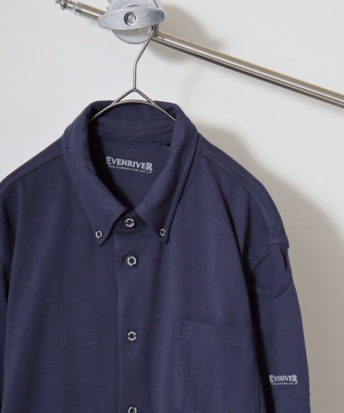 FUNALIVE(ファンアライブ)の「Pique BD soft dry knit shirt / 鹿の子BDソフトドライニットシャツ unisex(シャツ/ブラウス・メンズ・チャコール/ブラック/ホワイト/グレー/ネイビー・LL/3L/M/L)」の5枚目の写真
