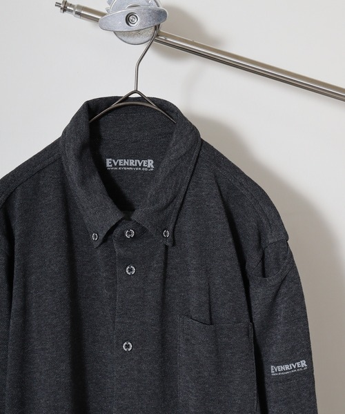 FUNALIVE(ファンアライブ)の「Pique BD soft dry knit shirt / 鹿の子BDソフトドライニットシャツ unisex(シャツ/ブラウス・メンズ・チャコール/ブラック/ホワイト/グレー/ネイビー・LL/3L/M/L)」の4枚目の写真