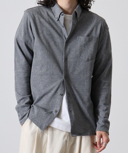 FUNALIVE(ファンアライブ)の「Pique BD soft dry knit shirt / 鹿の子BDソフトドライニットシャツ unisex(シャツ/ブラウス・メンズ・チャコール/ブラック/ホワイト/グレー/ネイビー・LL/3L/M/L)」の19枚目の写真