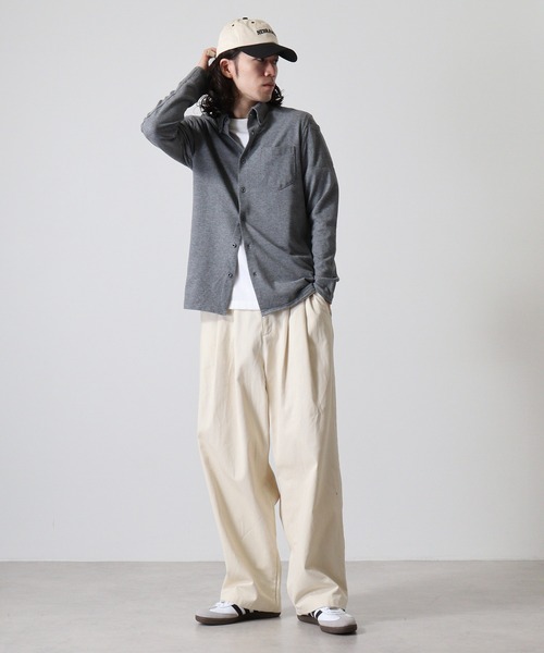 FUNALIVE(ファンアライブ)の「Pique BD soft dry knit shirt / 鹿の子BDソフトドライニットシャツ unisex(シャツ/ブラウス・メンズ・チャコール/ブラック/ホワイト/グレー/ネイビー・LL/3L/M/L)」の22枚目の写真