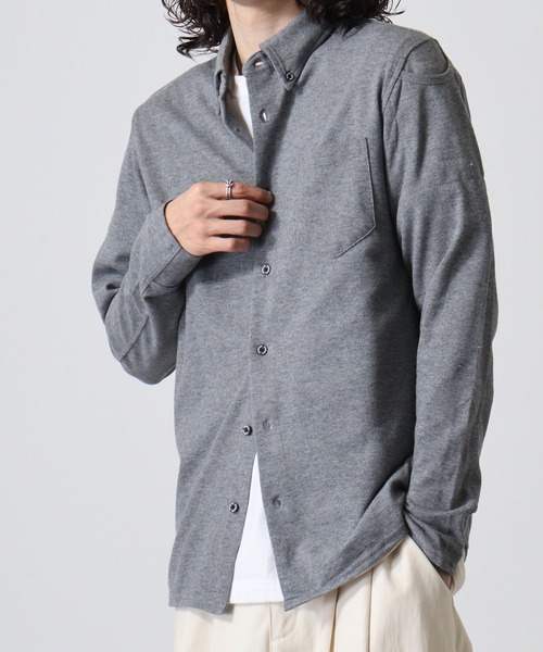 FUNALIVE(ファンアライブ)の「Pique BD soft dry knit shirt / 鹿の子BDソフトドライニットシャツ unisex(シャツ/ブラウス・メンズ・チャコール/ブラック/ホワイト/グレー/ネイビー・LL/3L/M/L)」の21枚目の写真
