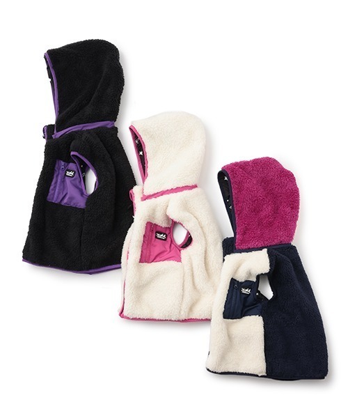 X-girl Stages(エックスガールステージス)の「フラッフィーベスト(ベスト・キッズ・ブラック/アイボリー/マルチ・80cm/90cm/100cm/110cm/120cm/130cm/140cm)」の15枚目の写真