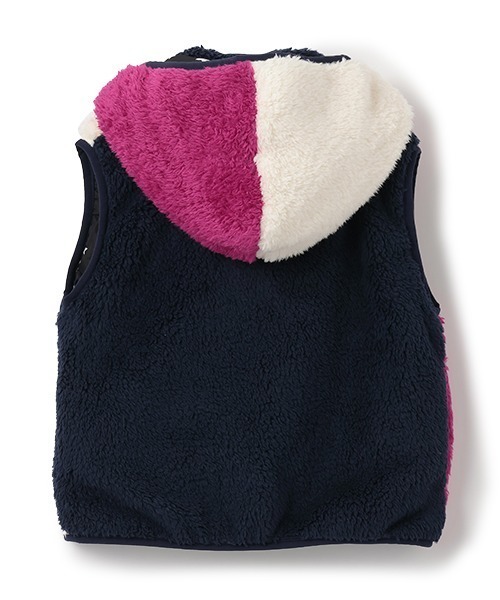 X-girl Stages(エックスガールステージス)の「フラッフィーベスト(ベスト・キッズ・ブラック/アイボリー/マルチ・80cm/90cm/100cm/110cm/120cm/130cm/140cm)」の6枚目の写真