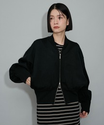 【WEB限定・洗える】メタルライクヤーンニットブルゾン