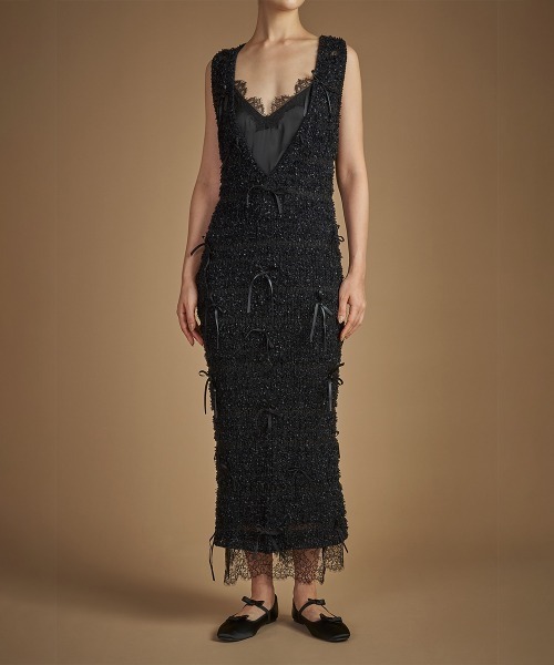 HAENGNAE（ヘンネ）の「KISHIMEN BOW KNIT DRESS（ドレス）」 - WEAR