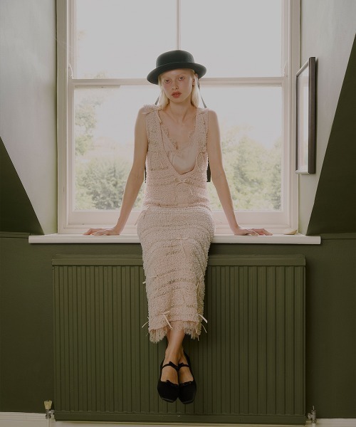 HAENGNAE ヘンネ　ドレス　2 HAENGNAE（ヘンネ）の「KISHIMEN BOW KNIT DRESS（ドレス）」 - WEAR