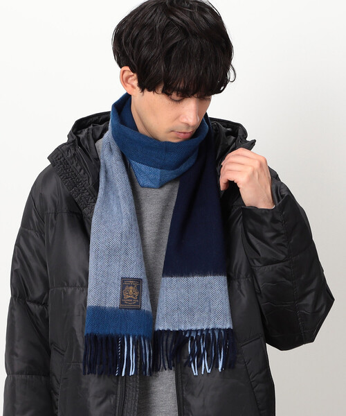COMME CA ISM(コムサイズム)の「【ウールカシミヤ】 ブロックチェック マフラー(マフラー・メンズ・ネイビー/ボルドー/ブラック・FREE)」の6枚目の写真