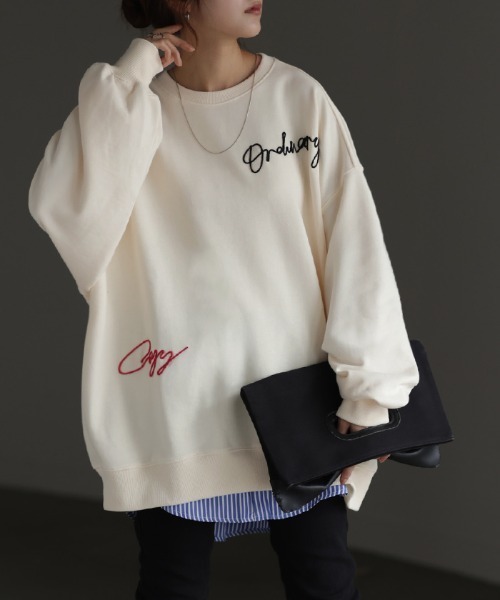 HUG.U(ハグユー)の「ロゴ刺繍スウェット(スウェット・レディース・ブラック/ホワイト・FREE)」の14枚目の写真