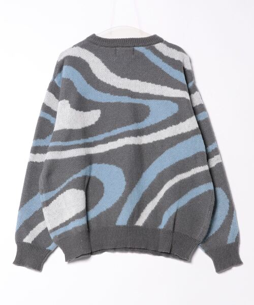 【セール】【OUTDOOR EXCHANGE/アウトドアエクスチェンジ】レトロ マーブル柄 クルーネック ニット（ニット/セーター）｜OUTDOOR EXCHANGE（アウトドアエクスチェンジ）