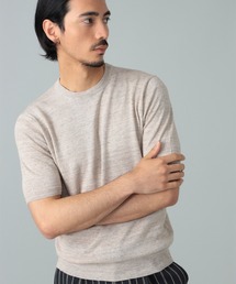 FILIPPO DE LAURENTIIS / コットンリネン クルーネック Tシャツ