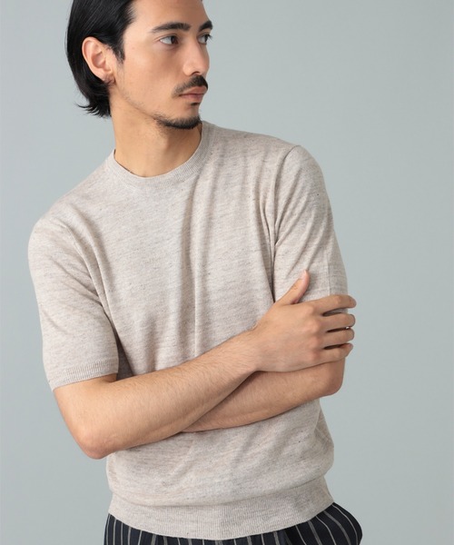 BRILLA per il gusto(ブリッラペルイルグースト)の「FILIPPO DE LAURENTIIS / コットンリネン クルーネック Tシャツ(Tシャツ/カットソー・メンズ・ブラック系その他3/ベージュ/ロイヤルブルー・44/48/46/50)」の3枚目の写真