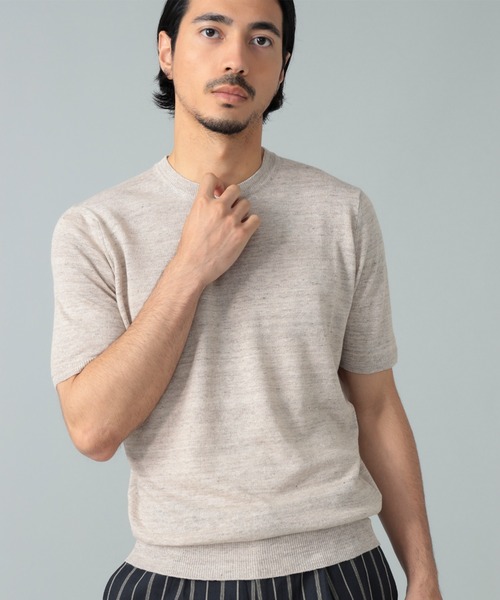 BRILLA per il gusto(ブリッラペルイルグースト)の「FILIPPO DE LAURENTIIS / コットンリネン クルーネック Tシャツ(Tシャツ/カットソー・メンズ・ブラック系その他3/ベージュ/ロイヤルブルー・44/48/46/50)」の18枚目の写真
