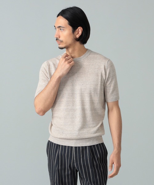 BRILLA per il gusto(ブリッラペルイルグースト)の「FILIPPO DE LAURENTIIS / コットンリネン クルーネック Tシャツ(Tシャツ/カットソー・メンズ・ブラック系その他3/ベージュ/ロイヤルブルー・44/48/46/50)」の19枚目の写真