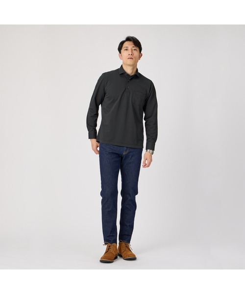 セール】ビズポロ ホリゾンタルワイド 長袖ポロシャツ（ポロシャツ