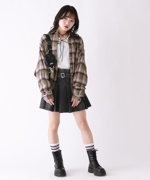 repipi armario（レピピ アルマリオ）の「チェックルーズシャツ（シャツ/ブラウス・キッズ・ブルー/ブラック/ピンク・LARGE/MEDIUM/SMALL）」の5枚目の写真