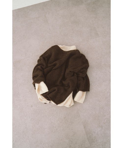 DRWCYS（ドロシーズ）の「ミドルオーバーニットトップス（ニット/セーター・レディース・ピンクベージュ/ブラウン・FREE）」の5枚目の写真