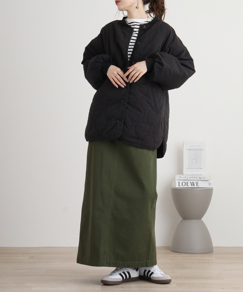 mitis（ミティス）の「mitis ポリピーチ ウェーブキルトパイピングブルゾン（ブルゾン・レディース・ブラック/カーキ/アイボリー/ベージュ・M）」の14枚目の写真