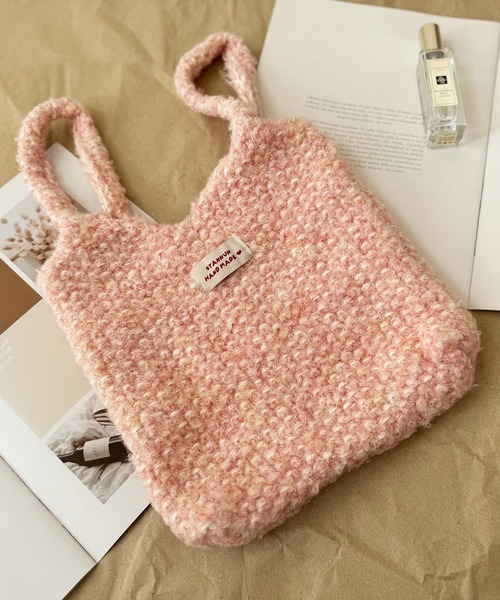 【runa 様】ハンドバッグ　アランニット　レザー　ハンドメイド 2451801fad1e815fff578eed1ea7c6