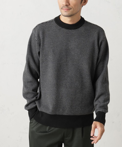 FOUND GOOD（ファウンドグッド）の「ボーダーニット（ニット/セーター・メンズ・グリーン/ホワイト系1/グレー系・S/M/L/XL）」の6枚目の写真