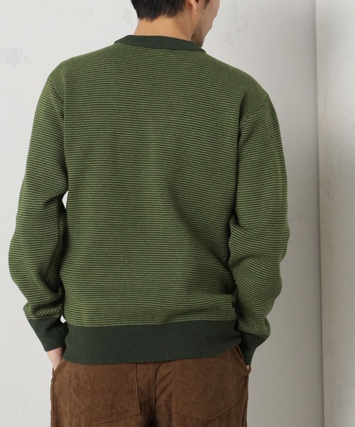 FOUND GOOD（ファウンドグッド）の「ボーダーニット（ニット/セーター・メンズ・グリーン/ホワイト系1/グレー系・S/M/L/XL）」の11枚目の写真