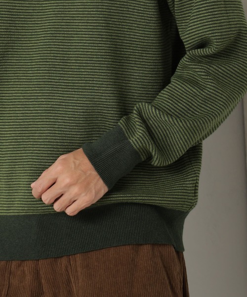 FOUND GOOD（ファウンドグッド）の「ボーダーニット（ニット/セーター・メンズ・グリーン/ホワイト系1/グレー系・S/M/L/XL）」の13枚目の写真