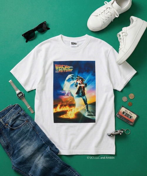 minius(ミニウス)の「『バック・トゥ・ザ・フューチャー1』"""Back to the Future"" T-Shirt" 半袖プリントTシャツ ビックシルエット ピグメント加工 ヴィンテージライク(Tシャツ/カットソー・メンズ・チャコール/ホワイト・X-LARGE/LARGE/MEDIUM)」の2枚目の写真