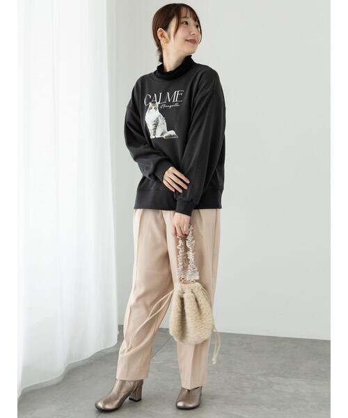 Te chichi TERRASSE（テチチテラス）の「コクーンタックパンツ（その他パンツ・レディース・チャコールグレー/オフホワイト/モカ・F）」の4枚目の写真