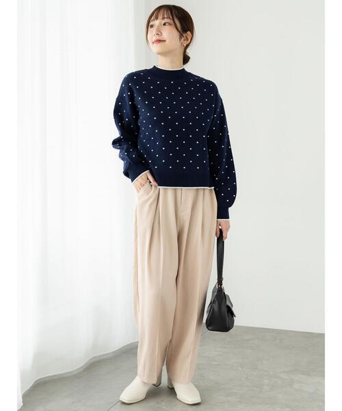 Te chichi TERRASSE（テチチテラス）の「コクーンタックパンツ（その他パンツ・レディース・チャコールグレー/オフホワイト/モカ・F）」の9枚目の写真