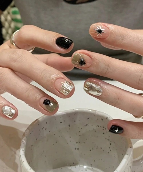 簡単にネイルチップ ハンドネイルチップ ちゅるんネイル風（ネイル