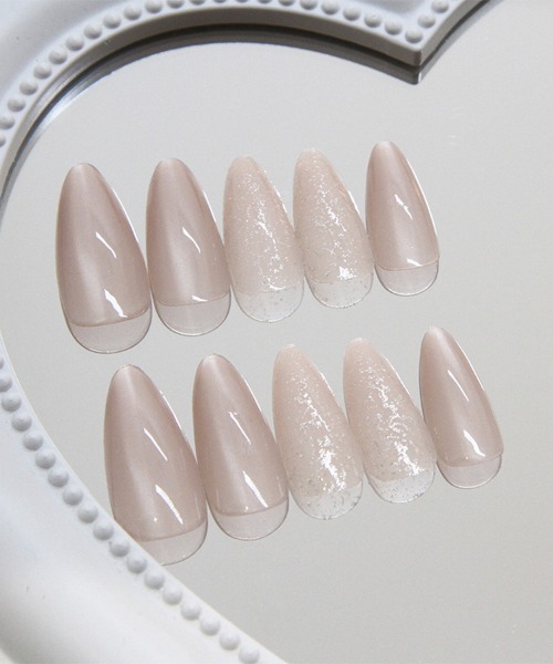 簡単にネイルチップ ハンドネイルチップ ちゅるんネイル風（ネイル