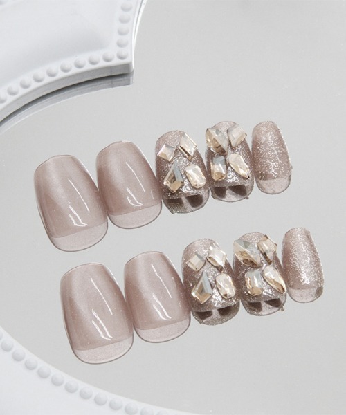 簡単にネイルチップ ハンドネイルチップ ちゅるんネイル風（ネイル