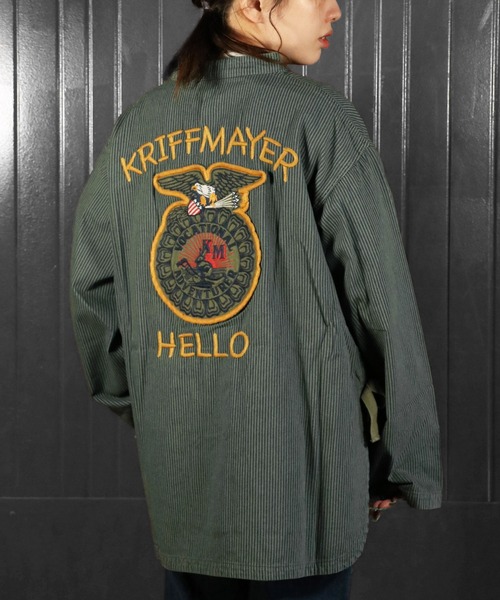 KRIFF MAYER Lady's Collection(クリフメイヤーレディースコレクション)の「FFAスリーピングシャツJK(ミリタリージャケット・レディース・オレンジ/ベージュ/チャコール/カーキ・LARGE/MEDIUM)」の15枚目の写真