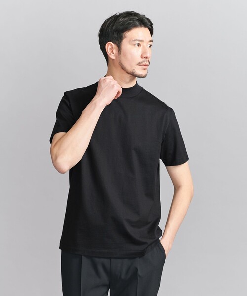 ユナイテッドアローズ　モックネックシャツ メンズ スムース モックネック シャツ
