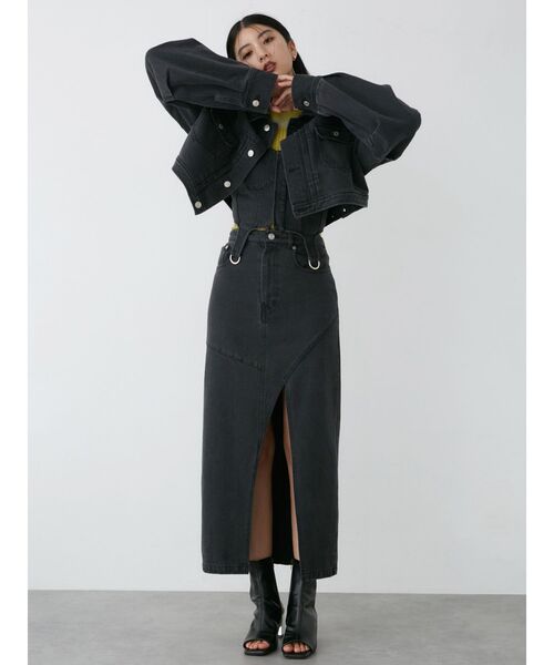 MURUA（ムルーア）の「【セット販売】デニムジャケット&ロングスカートセット（セットアップ・レディース・ブラック/ブルー/ピンク・2/1）」の10枚目の写真