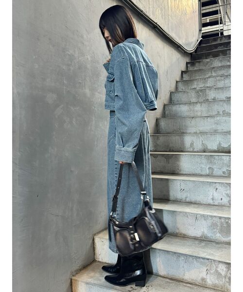 MURUA（ムルーア）の「【セット販売】デニムジャケット&ロングスカートセット（セットアップ・レディース・ブラック/ブルー/ピンク・2/1）」の12枚目の写真