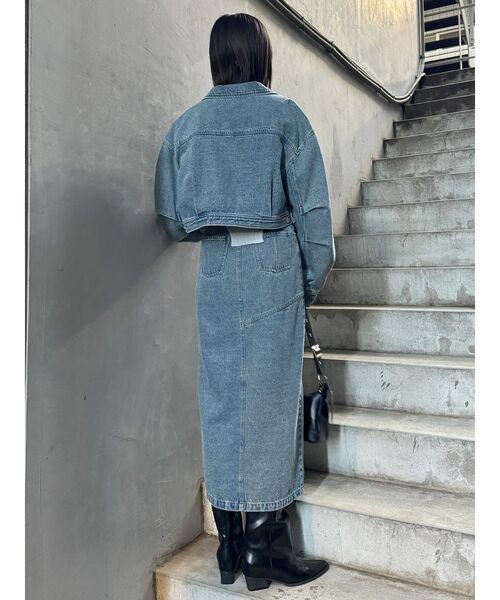 MURUA（ムルーア）の「【セット販売】デニムジャケット&ロングスカートセット（セットアップ・レディース・ブラック/ブルー/ピンク・2/1）」の13枚目の写真