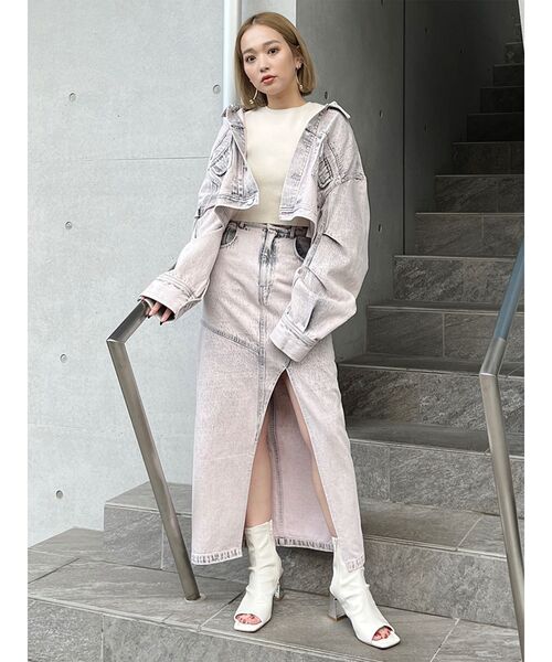 MURUA（ムルーア）の「【セット販売】デニムジャケット&ロングスカートセット（セットアップ・レディース・ブラック/ブルー/ピンク・2/1）」の18枚目の写真