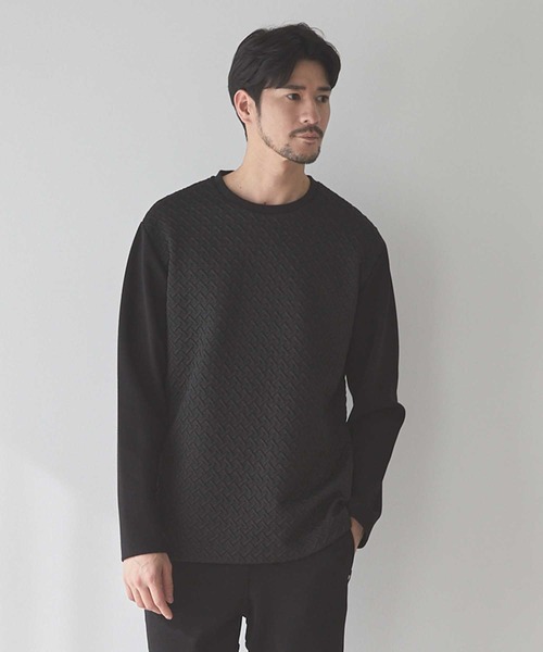 UNION STATION(ユニオンステーション)の「<UNION STATION by MEN'S BIGI>ジャガード×ダンボールバスケットスウェット(スウェット・メンズ・ブラウン/ホワイト/ブラック・L/M/XL)」の7枚目の写真