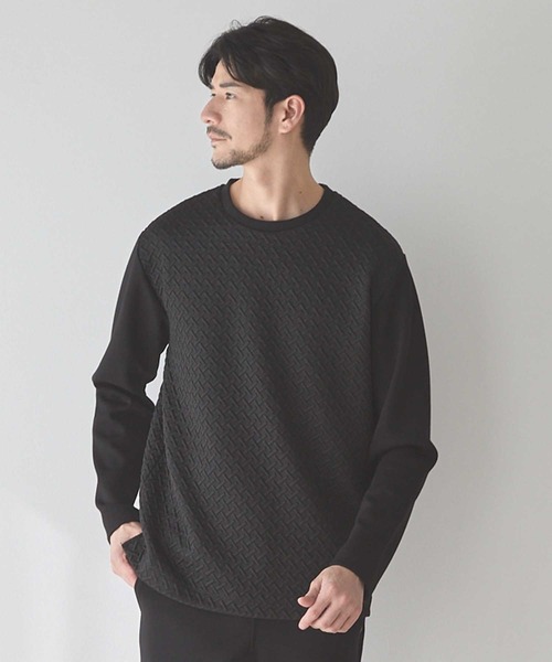 UNION STATION(ユニオンステーション)の「<UNION STATION by MEN'S BIGI>ジャガード×ダンボールバスケットスウェット(スウェット・メンズ・ブラウン/ホワイト/ブラック・L/M/XL)」の8枚目の写真